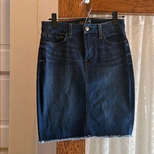 7 For All Mankind Dark Blue Denim Pencil Skirt